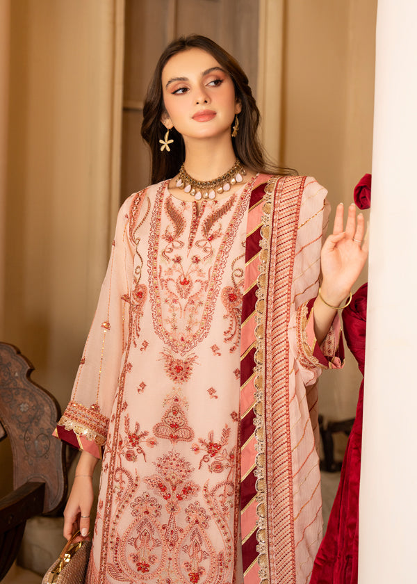 Strawberry | Rimjhim Chiffon Collection | FLS-RJ-006 - Pakistani Clothes for women, in United Kingdom and United States