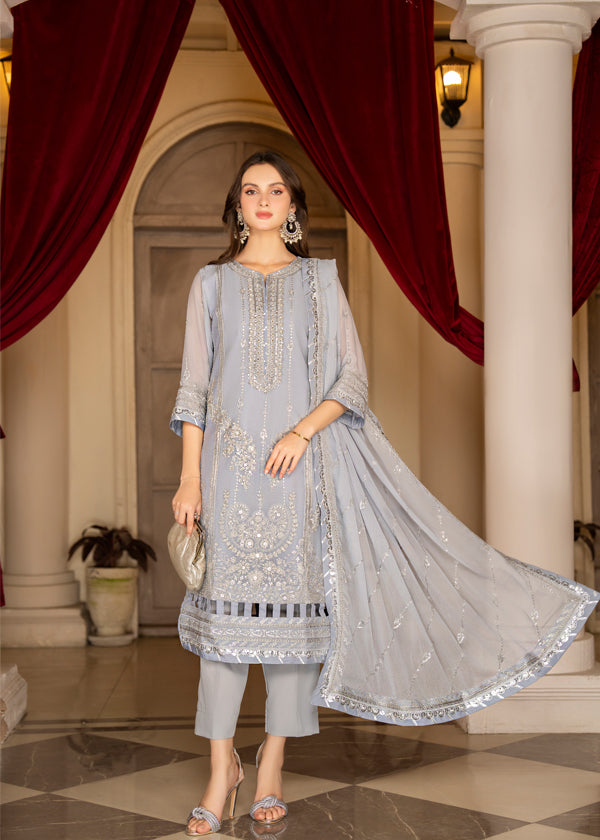 Strawberry | Rimjhim Chiffon Collection | FLS-RJ-008 - Hoorain Designer Wear - Pakistani Ladies Branded Stitched Clothes in United Kingdom, United states, CA and Australia