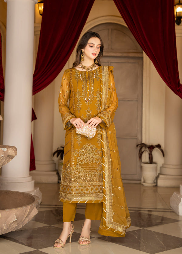 Strawberry | Rimjhim Chiffon Collection | FLS-RJ-009 - Hoorain Designer Wear - Pakistani Ladies Branded Stitched Clothes in United Kingdom, United states, CA and Australia