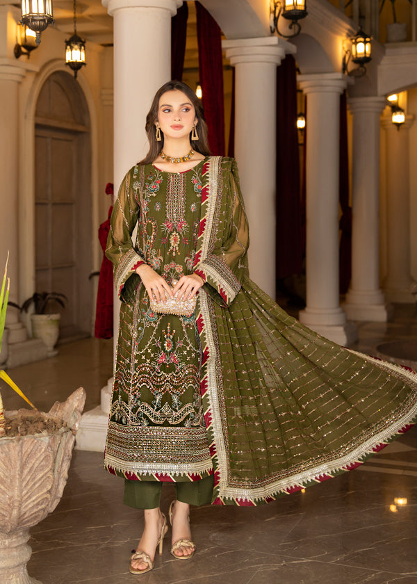 Strawberry | Rimjhim Chiffon Collection | FLS-RJ-002 - Pakistani Clothes for women, in United Kingdom and United States