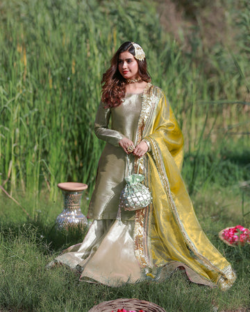 Zar | Gharara Formals | Gold/Yellow