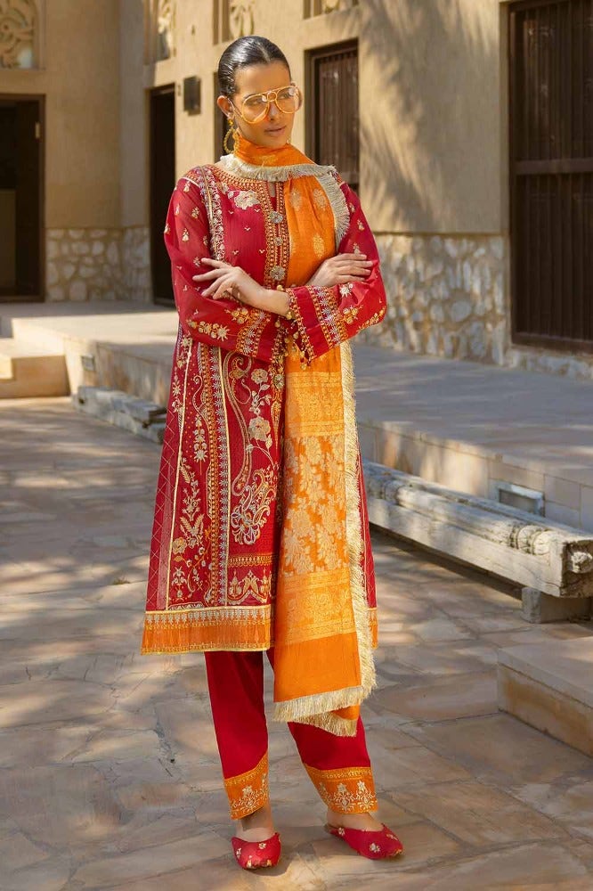Gul Ahmed | Eid Collection | FE-42056 - Hoorain Designer Wear - Pakistani Ladies Branded Stitched Clothes in United Kingdom, United states, CA and Australia