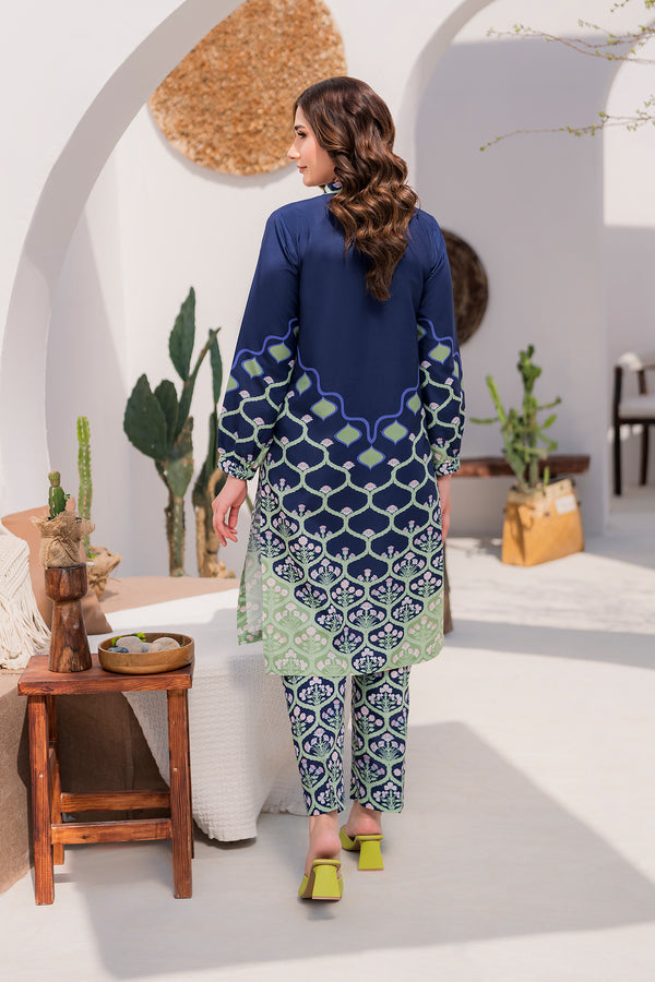Hana | Floral Fiesta 24 | Blue Flora - Hoorain Designer Wear - Pakistani Ladies Branded Stitched Clothes in United Kingdom, United states, CA and Australia