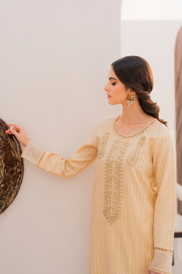 Hana | Zuri Zephyr | Ecru - Hoorain Designer Wear - Pakistani Ladies Branded Stitched Clothes in United Kingdom, United states, CA and Australia