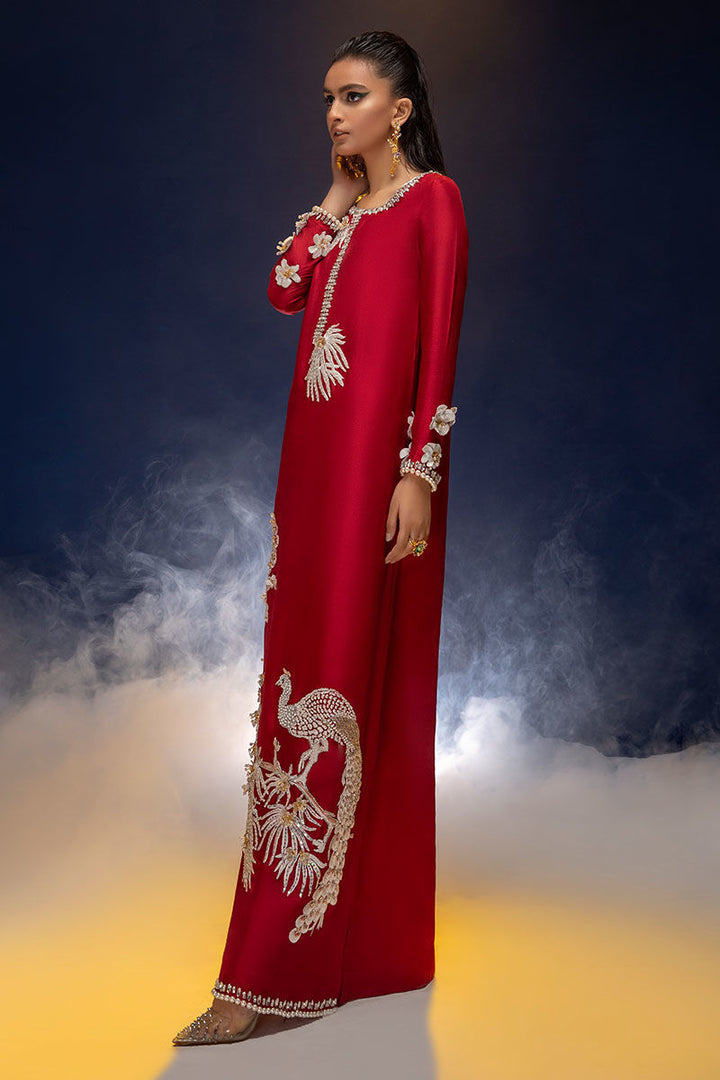 Haute Form | Luxury Pret | RED OOMPH - Hoorain Designer Wear - Pakistani Designer Clothes for women, in United Kingdom, United states, CA and Australia