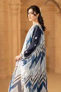 Hemstitch | Summer Luxury Lawn 24 | Ice Blue - Pakistani Clothes for women, in United Kingdom and United States