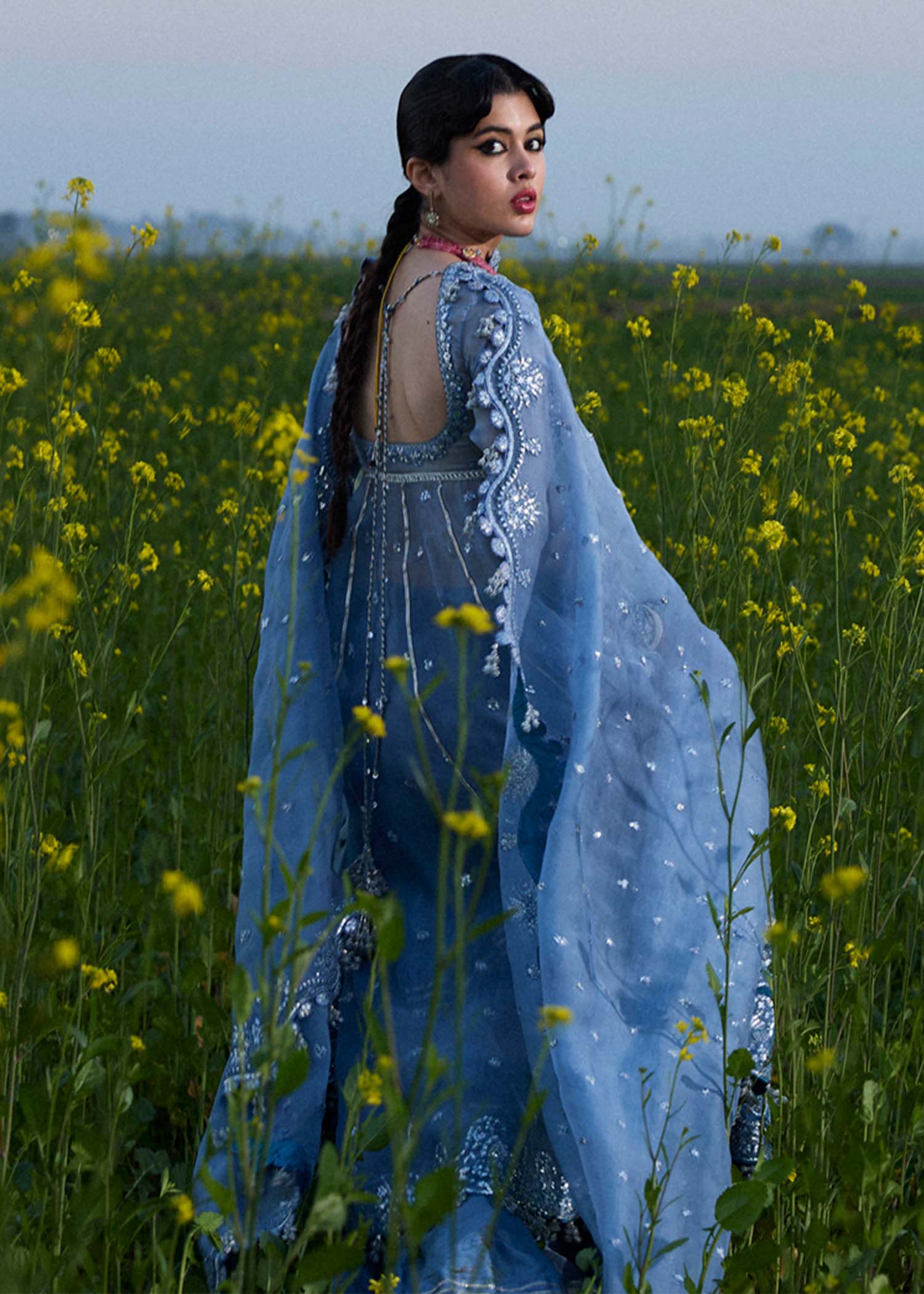 hussain rehar ice blue dress Saahil  HussainRehar
