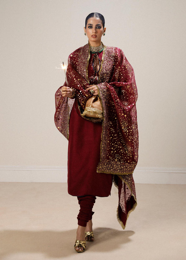 Hussain Rehar | Luxury Formals | Surkh - Hoorain Designer Wear - Pakistani Ladies Branded Stitched Clothes in United Kingdom, United states, CA and Australia