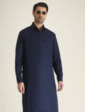 Pakistani Menswear | Ismail Farid - BLUE CLASSIC KAMEEZ SHALWAR - Pakistani Clothes for women, in United Kingdom and United States