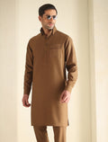 Pakistani Menswear | Ismail Farid - TAN KURTA PAJAMA - Pakistani Clothes for women, in United Kingdom and United States