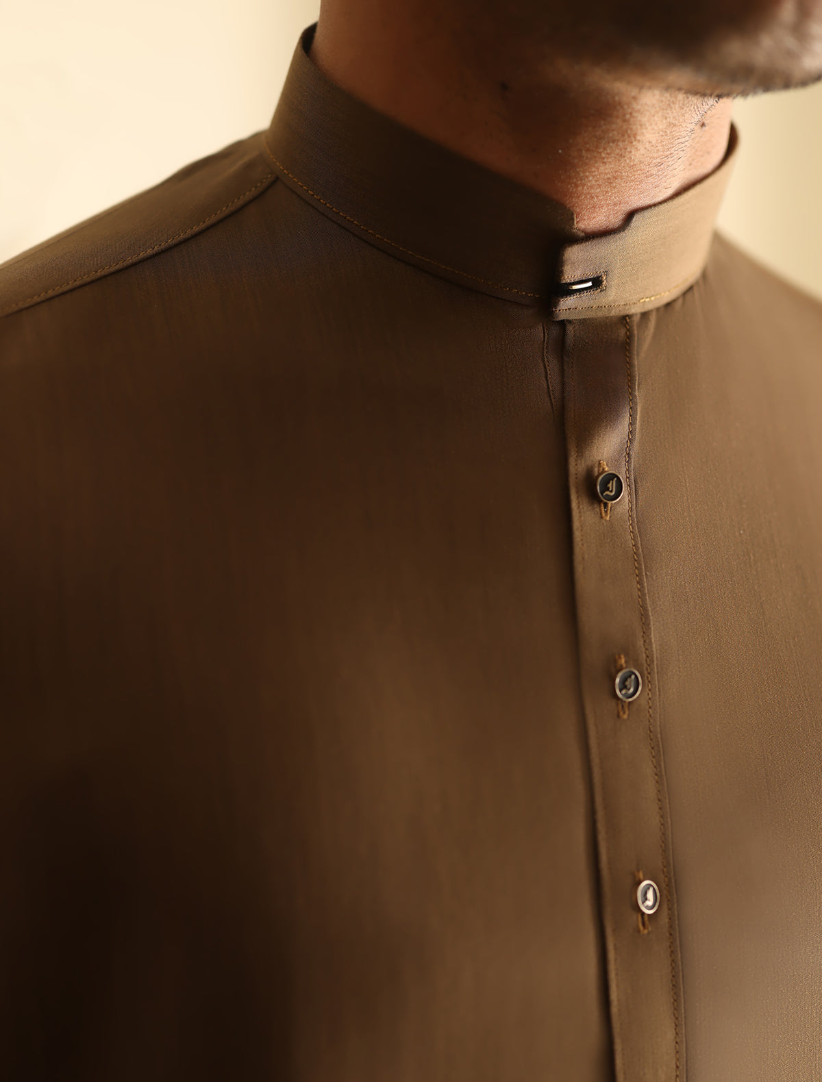 Pakistani Menswear | Ismail Farid - TAN KAMEEZ SHALWAR - Pakistani Clothes for women, in United Kingdom and United States