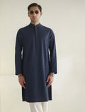 Pakistani Menswear | Ismail Farid - BLUE EMBROIDERED KURTA - Pakistani Clothes for women, in United Kingdom and United States