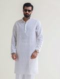 Pakistani Menswear | Ismail Farid - WHITE HEAVY EMBROIDERED KURTA - Pakistani Clothes for women, in United Kingdom and United States