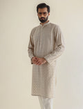 Pakistani Menswear | Ismail Farid - BEIGE HEAVY EMBROIDERED KURTA - Pakistani Clothes for women, in United Kingdom and United States