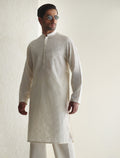 Pakistani Menswear | Ismail Farid - OFF-WHITE EMBROIDERED KURTA - Pakistani Clothes for women, in United Kingdom and United States