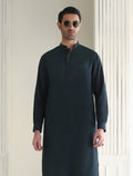 Pakistani Menswear | Ismail Farid - TEAL TEXTURED KAMEEZ SHALWAR - Pakistani Clothes for women, in United Kingdom and United States