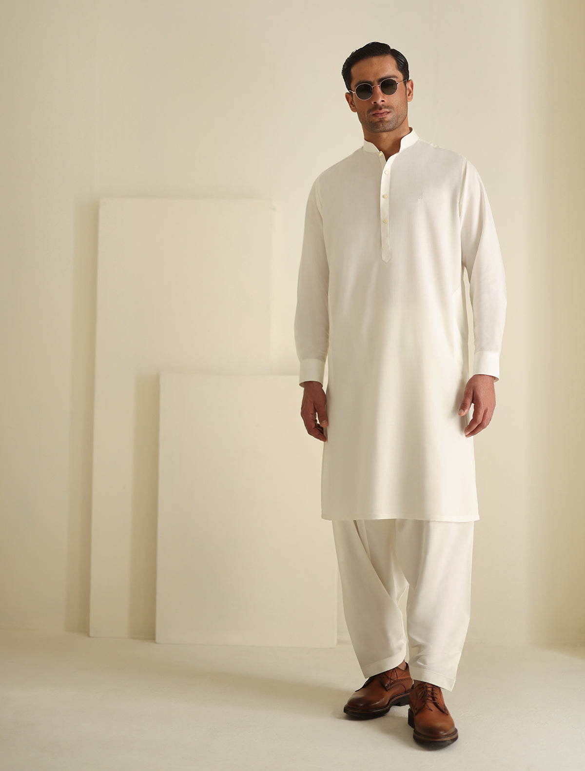 Pakistani Menswear | Ismail Farid - CREAM KAMEEZ SHALWAR - Pakistani Clothes for women, in United Kingdom and United States