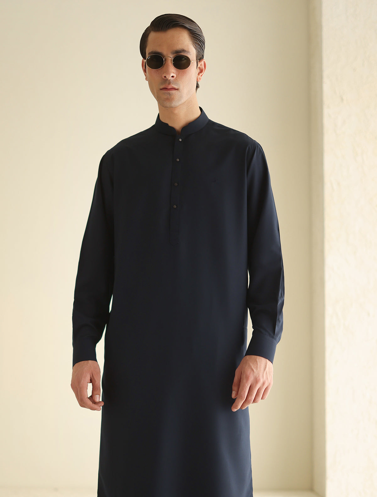 Pakistani Menswear | Ismail Farid - NAVY KAMEEZ SHALWAR - Pakistani Clothes for women, in United Kingdom and United States