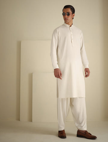 Pakistani Menswear | Ismail Farid - CREAM PREMIUM KAMEEZ SHALWAR - Pakistani Clothes for women, in United Kingdom and United States