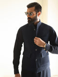 Pakistani Menswear | Ismail Farid - NAVY WAISTCOAT - Pakistani Clothes for women, in United Kingdom and United States