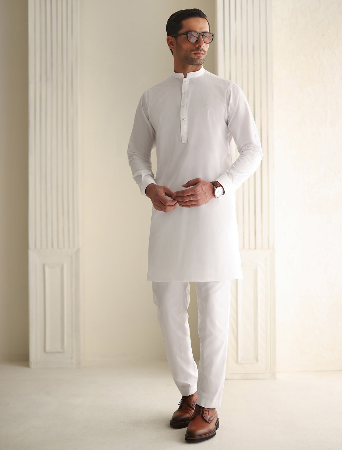 Pakistani Menswear | Ismail Farid - WHITE KURTA PAJAMA - Pakistani Clothes for women, in United Kingdom and United States