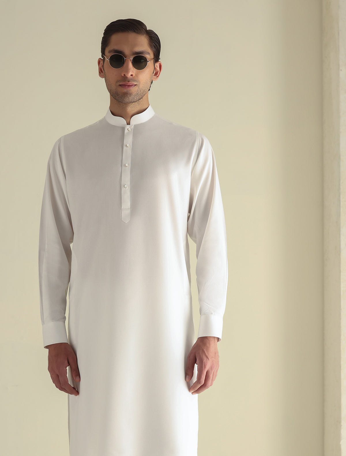 Pakistani Menswear | Ismail Farid - OFF-WHITE PREMIUM KAMEEZ SHALWAR - Pakistani Clothes for women, in United Kingdom and United States