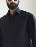 Pakistani Menswear | Ismail Farid - BLACK KAMEEZ SHALWAR - Pakistani Clothes for women, in United Kingdom and United States