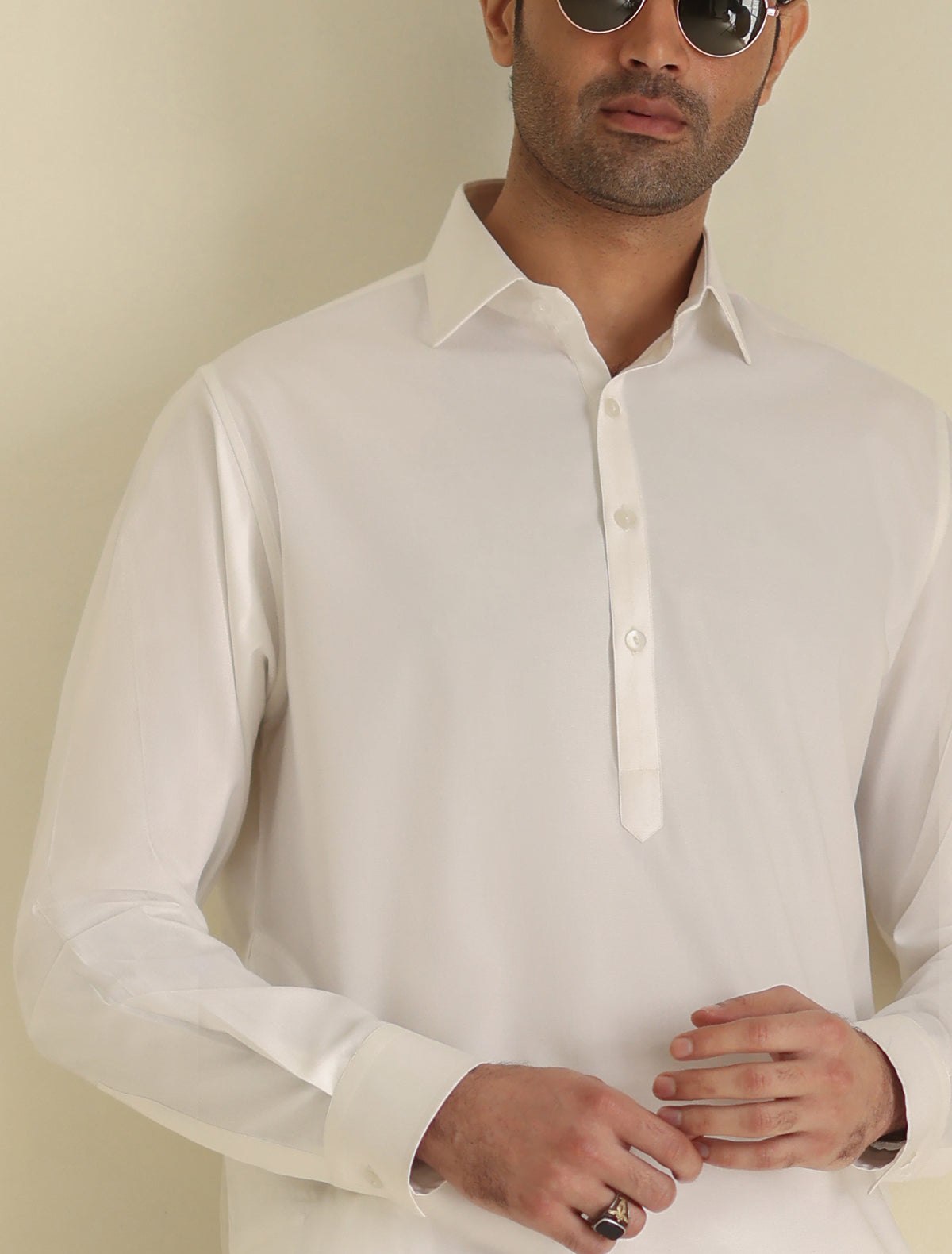 Pakistani Menswear | Ismail Farid - WHITE CLASSIC KAMEEZ SHALWAR - Pakistani Clothes for women, in United Kingdom and United States