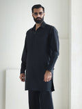 Pakistani Menswear | Ismail Farid - BLACK DESIGNER KURTA PAJAMA - Pakistani Clothes for women, in United Kingdom and United States