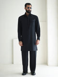 Pakistani Menswear | Ismail Farid - BLACK DESIGNER KURTA PAJAMA - Pakistani Clothes for women, in United Kingdom and United States