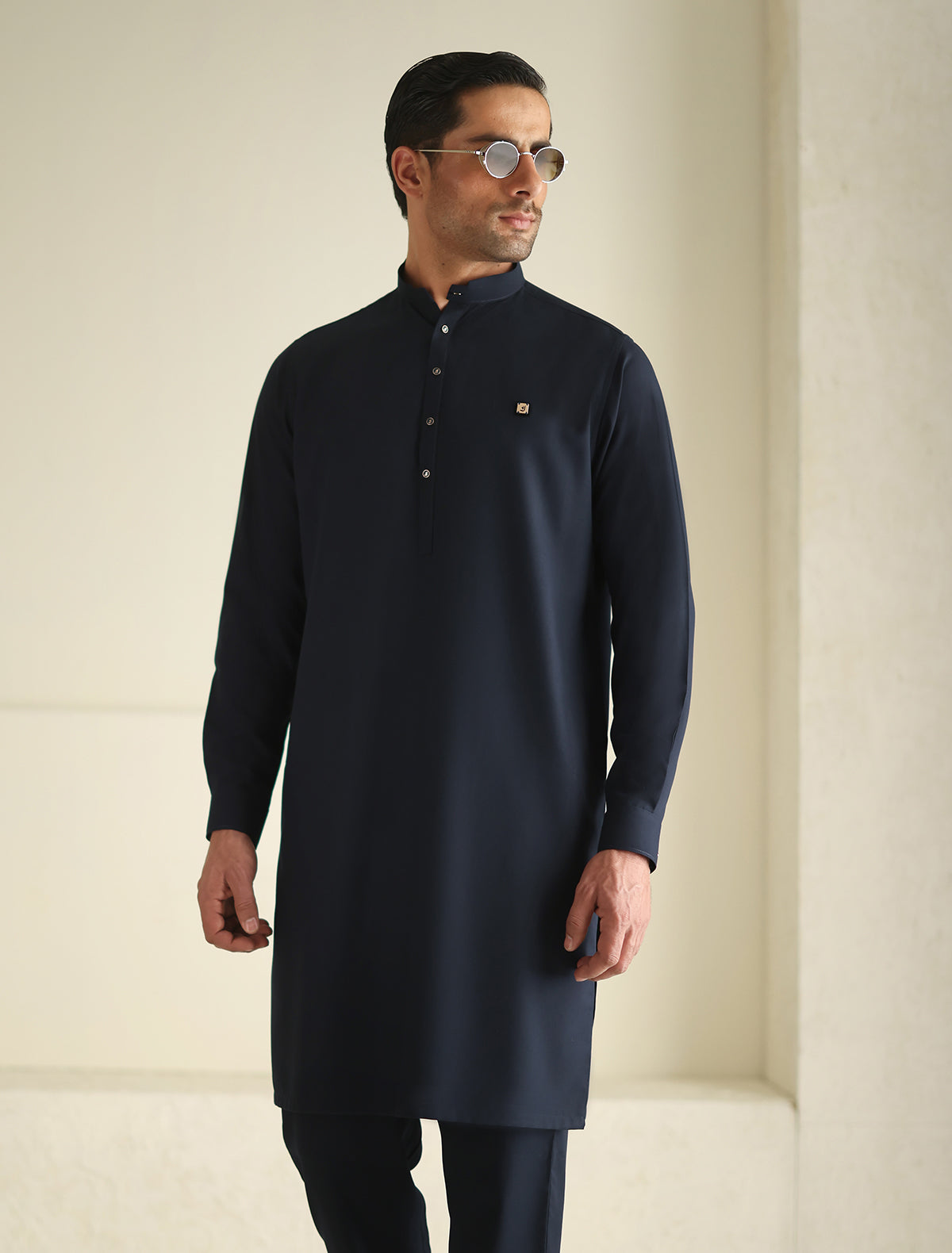 Pakistani Menswear | Ismail Farid - BLUE KURTA PAJAMA - Pakistani Clothes for women, in United Kingdom and United States