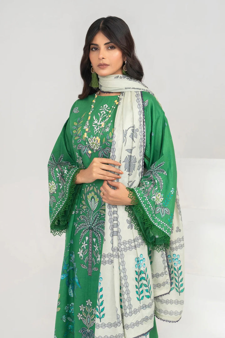 Ittehad | Printed Lawn 24 |  IP3P04-3PS-GRN - Hoorain Designer Wear - Pakistani Ladies Branded Stitched Clothes in United Kingdom, United states, CA and Australia