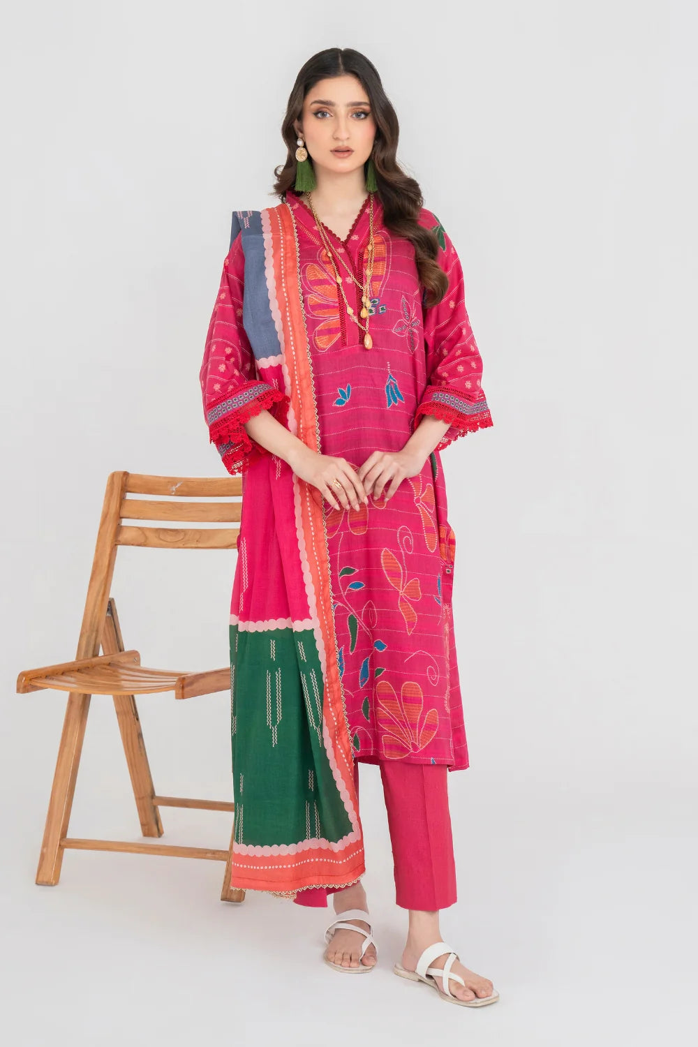 Ittehad | Printed Lawn 24 | IP3P01-3PS-DPK - Pakistani Clothes for women, in United Kingdom and United States