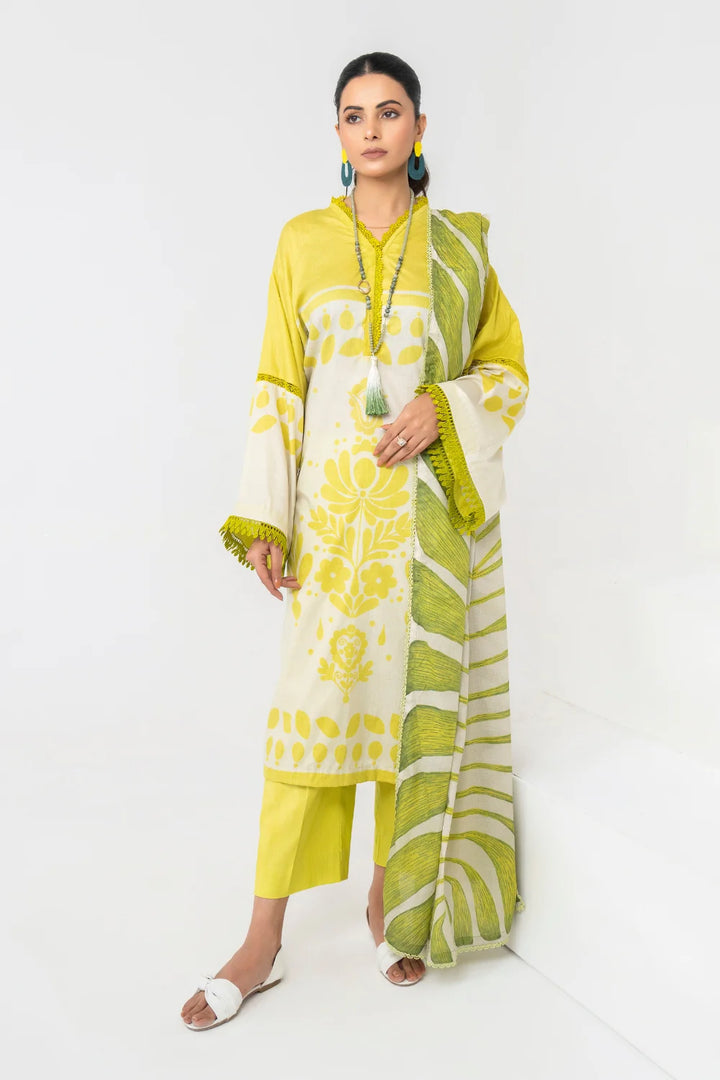 Ittehad | Printed Lawn 24 |  IP3P06-3PS-LMN - Hoorain Designer Wear - Pakistani Ladies Branded Stitched Clothes in United Kingdom, United states, CA and Australia