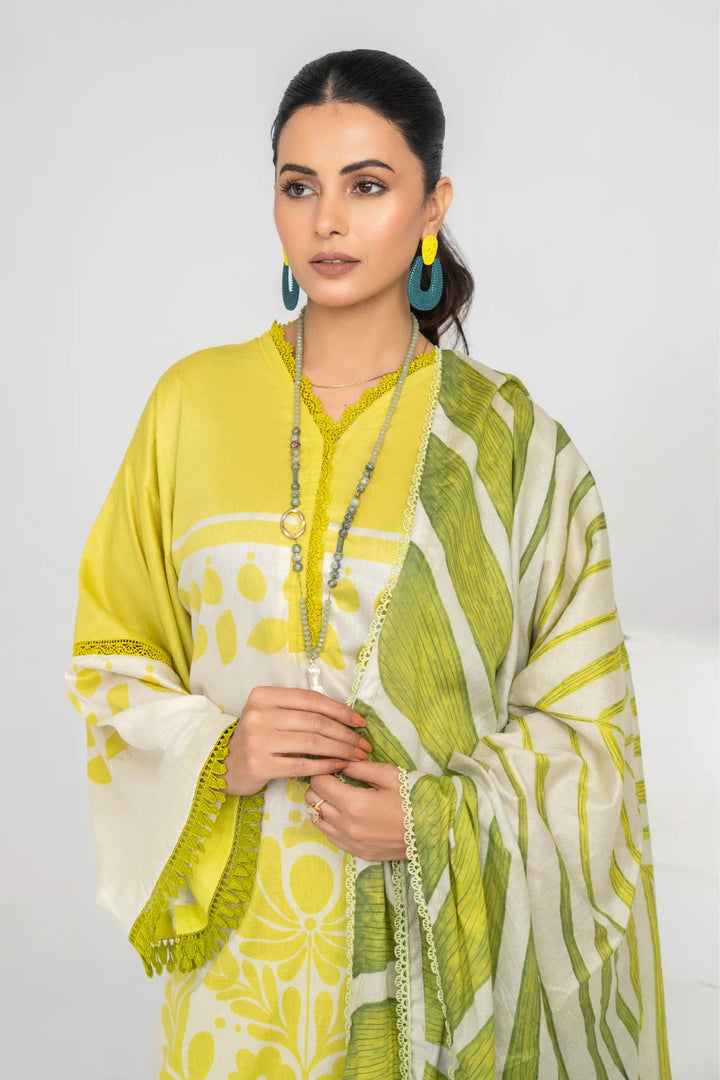 Ittehad | Printed Lawn 24 |  IP3P06-3PS-LMN - Hoorain Designer Wear - Pakistani Ladies Branded Stitched Clothes in United Kingdom, United states, CA and Australia