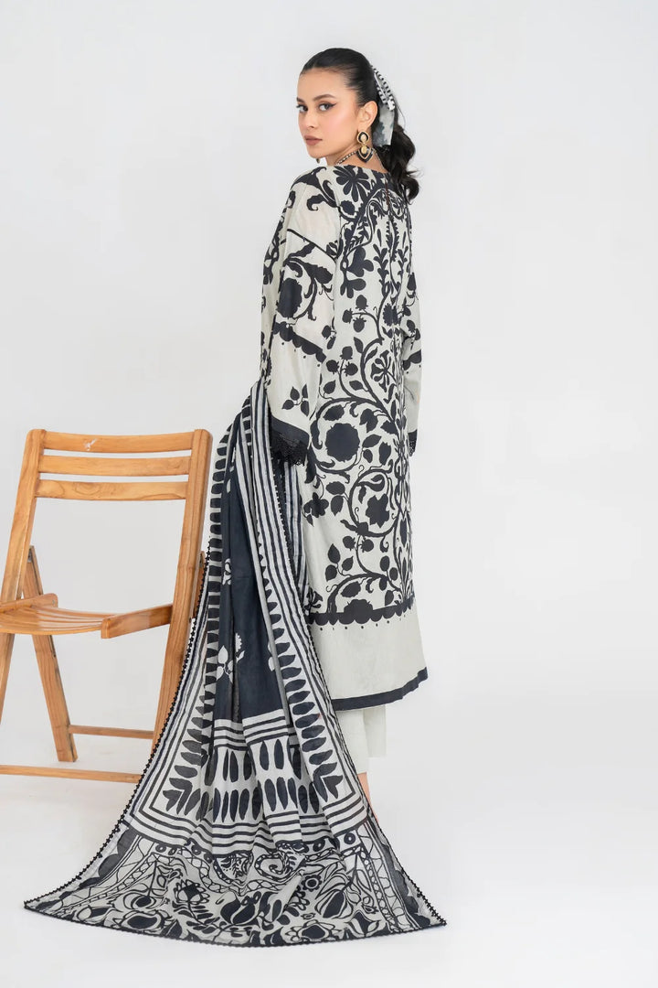 Ittehad | Printed Lawn 24 | IP3P08-3PS-LGY - Hoorain Designer Wear - Pakistani Ladies Branded Stitched Clothes in United Kingdom, United states, CA and Australia