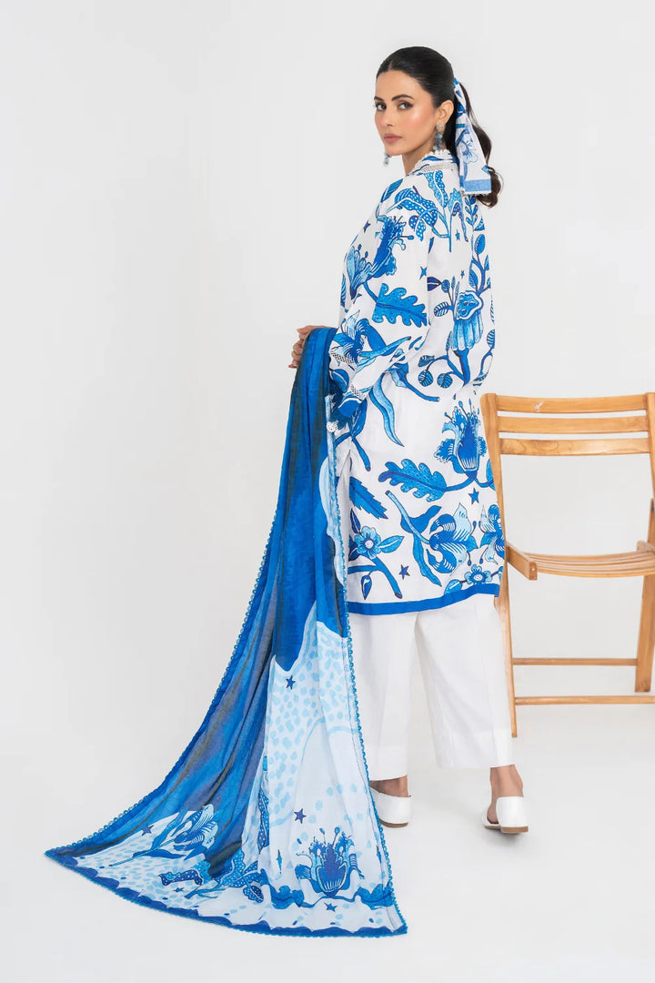 Ittehad | Printed Lawn 24 | IP3P10-3PS-BLU - Hoorain Designer Wear - Pakistani Ladies Branded Stitched Clothes in United Kingdom, United states, CA and Australia