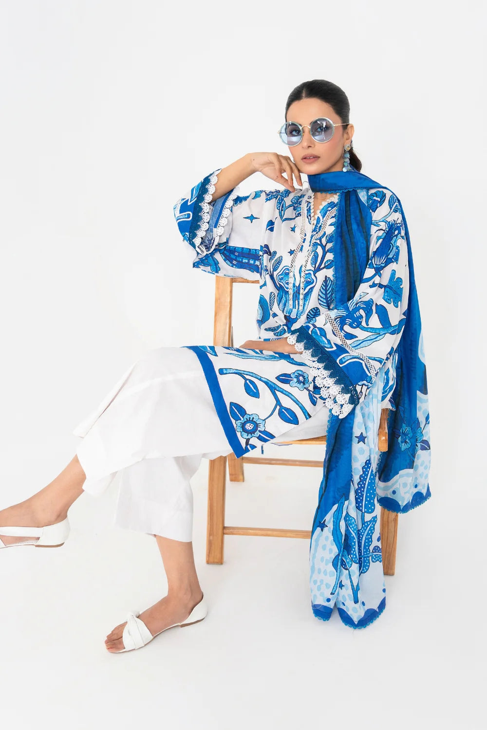 Ittehad | Printed Lawn 24 | IP3P10-3PS-BLU - Pakistani Clothes for women, in United Kingdom and United States