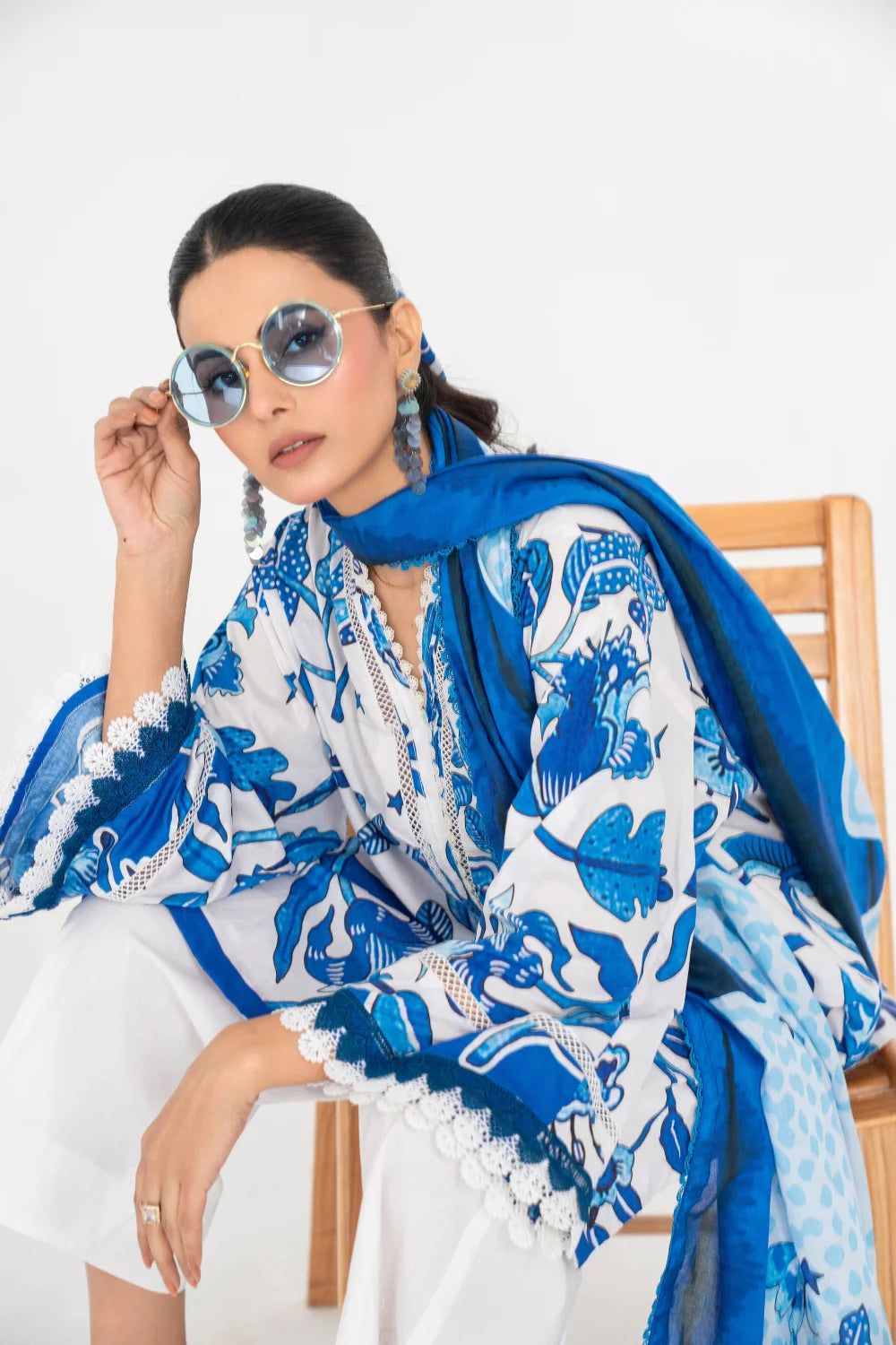 Ittehad | Printed Lawn 24 | IP3P10-3PS-BLU - Pakistani Clothes for women, in United Kingdom and United States