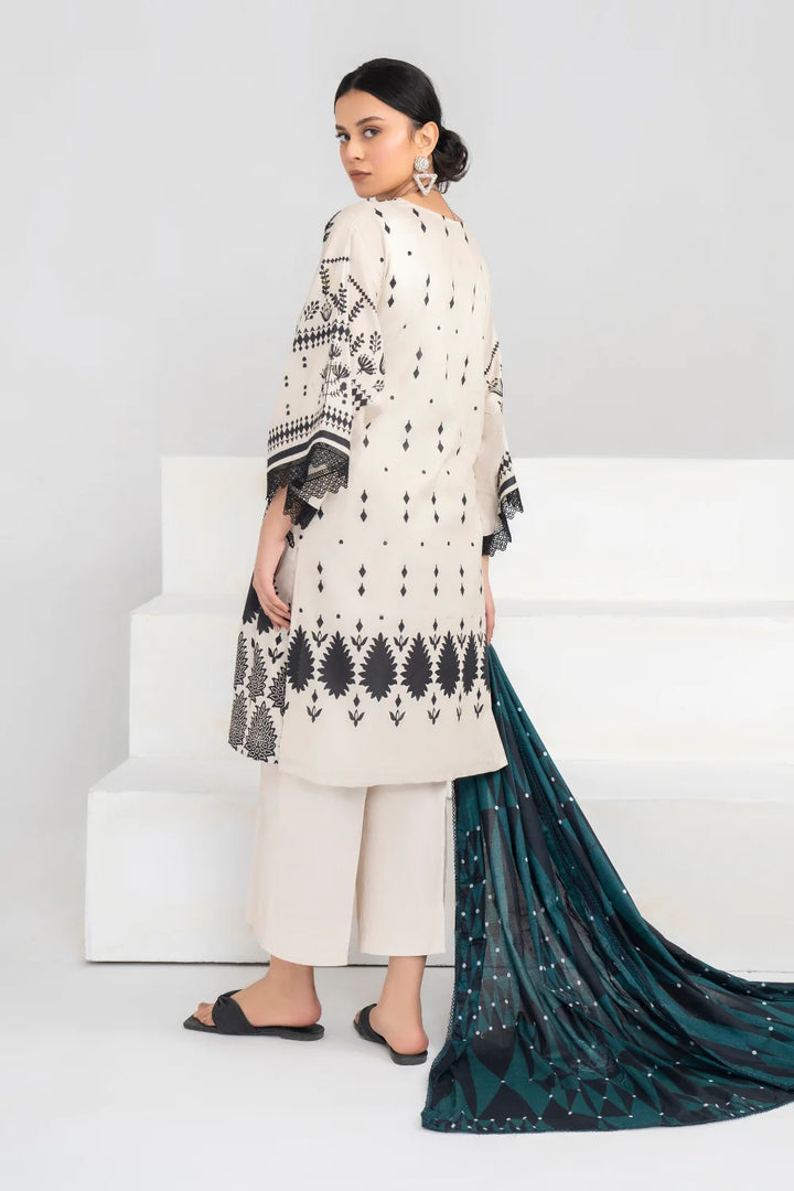 Ittehad | Printed Lawn 24 |  IP3P02-3PS-BGE - Hoorain Designer Wear - Pakistani Ladies Branded Stitched Clothes in United Kingdom, United states, CA and Australia
