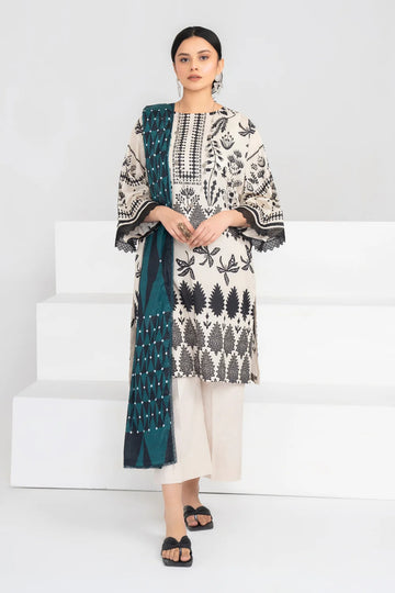 Ittehad | Printed Lawn 24 |  IP3P02-3PS-BGE - Pakistani Clothes for women, in United Kingdom and United States