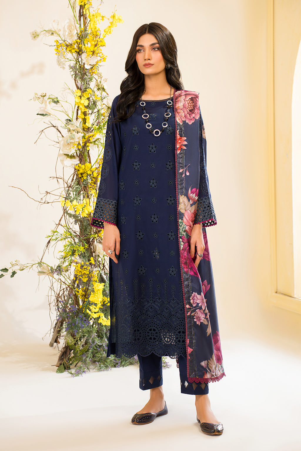 Iznik | Lawnkari 24 | UE-163 BLOOMEASE - Pakistani Clothes for women, in United Kingdom and United States