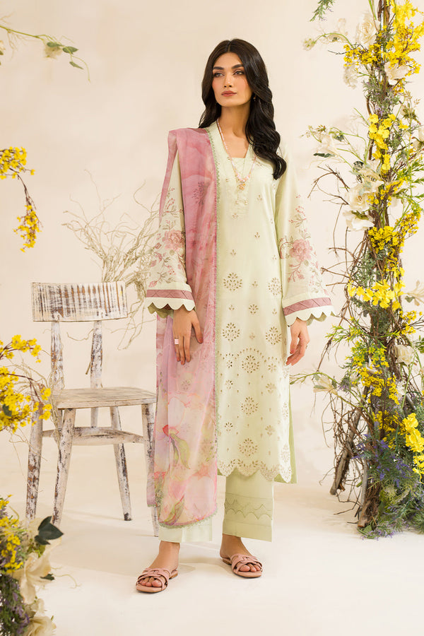 Iznik | Lawnkari 24 | UE-198 SILKGREEN - Hoorain Designer Wear - Pakistani Ladies Branded Stitched Clothes in United Kingdom, United states, CA and Australia