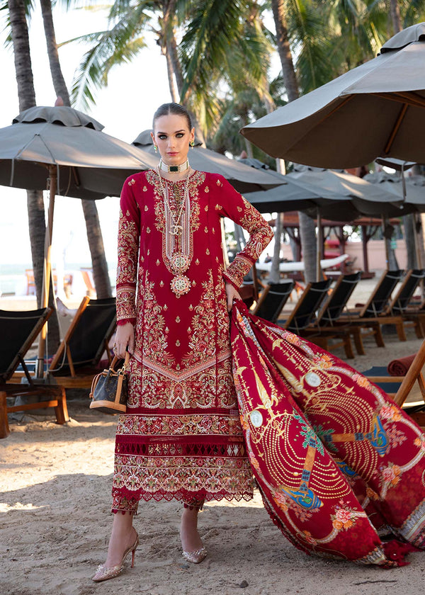 Kanwal Malik | Sareen Luxury Lawn 24 | Rose - Hoorain Designer Wear - Pakistani Ladies Branded Stitched Clothes in United Kingdom, United states, CA and Australia