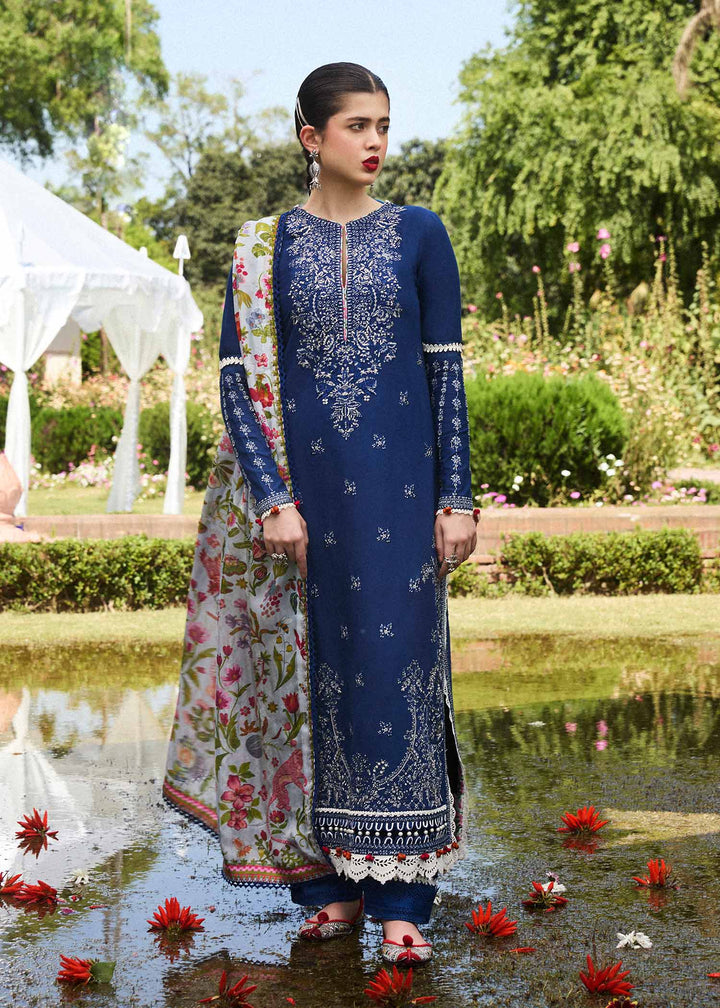 Hussain Rehar | SS Lawn 24 | Cyan - Pakistani Clothes for women, in United Kingdom and United States