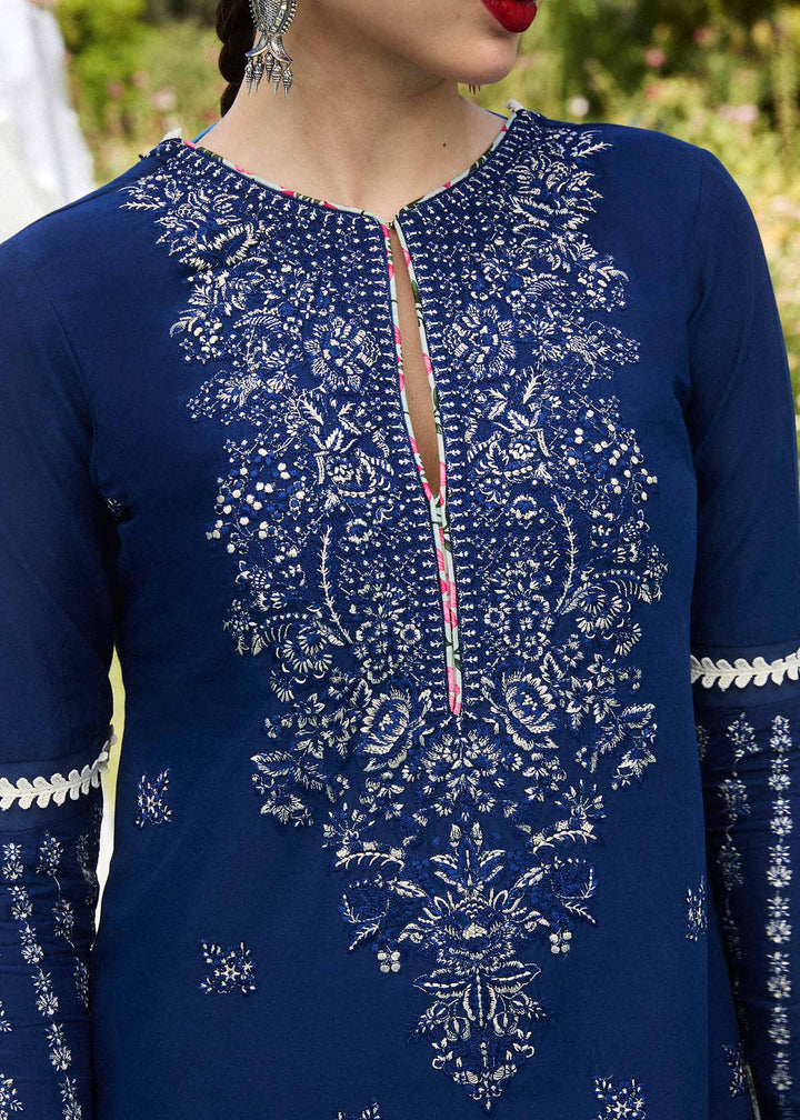 Hussain Rehar | SS Lawn 24 | Cyan - Pakistani Clothes for women, in United Kingdom and United States