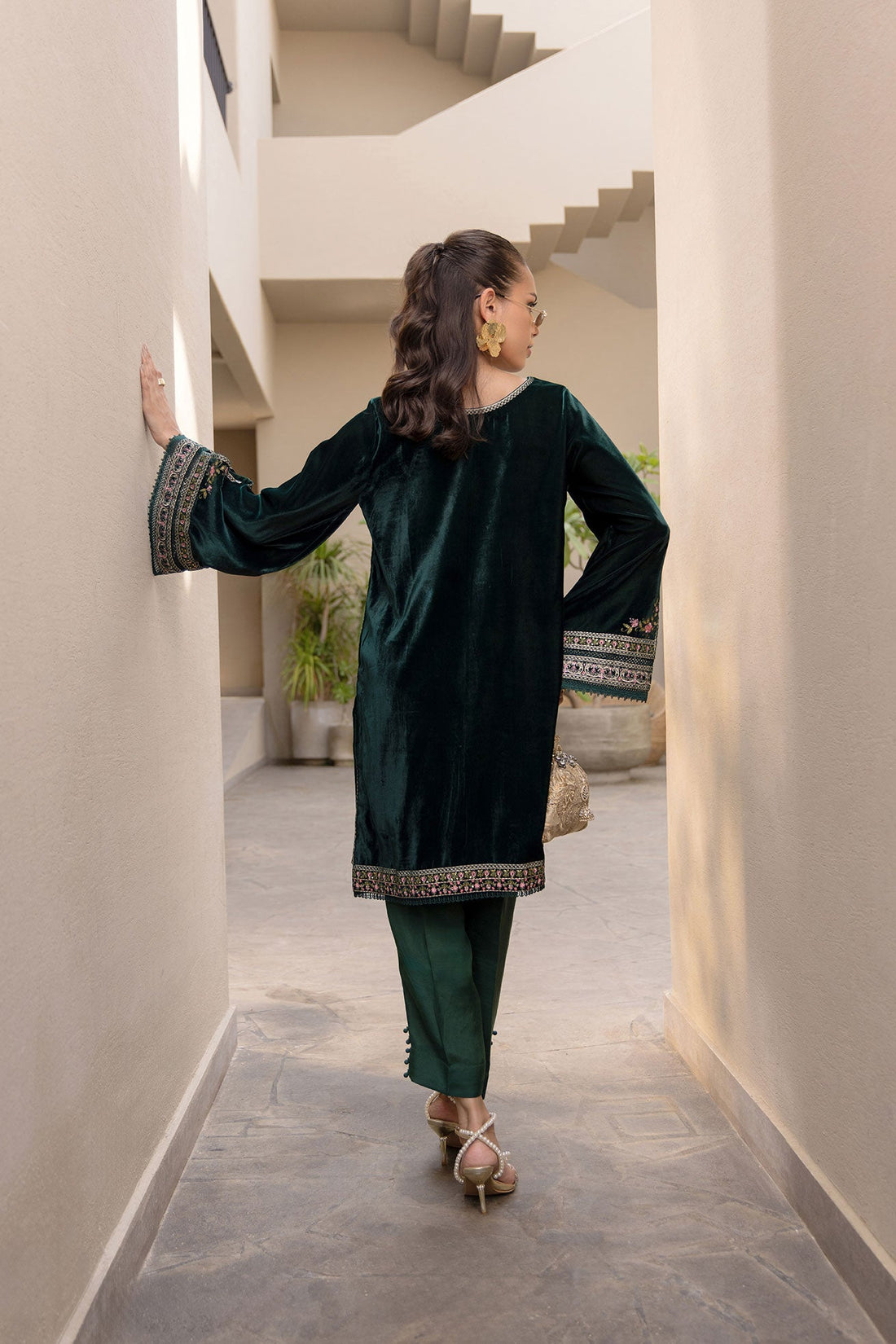 Dhanak | Velvet Edit | FW24DA-2622 DARK GREEN