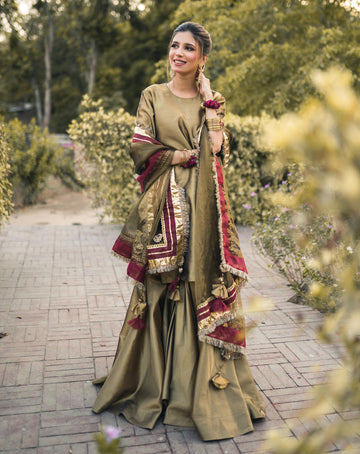 Zar | Gharara Formals | Brown