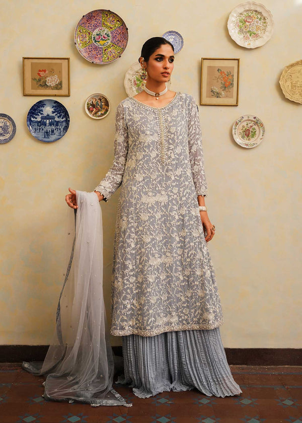 Mahgul | Eid Edit 2024 | Sage Reverie - Hoorain Designer Wear - Pakistani Ladies Branded Stitched Clothes in United Kingdom, United states, CA and Australia