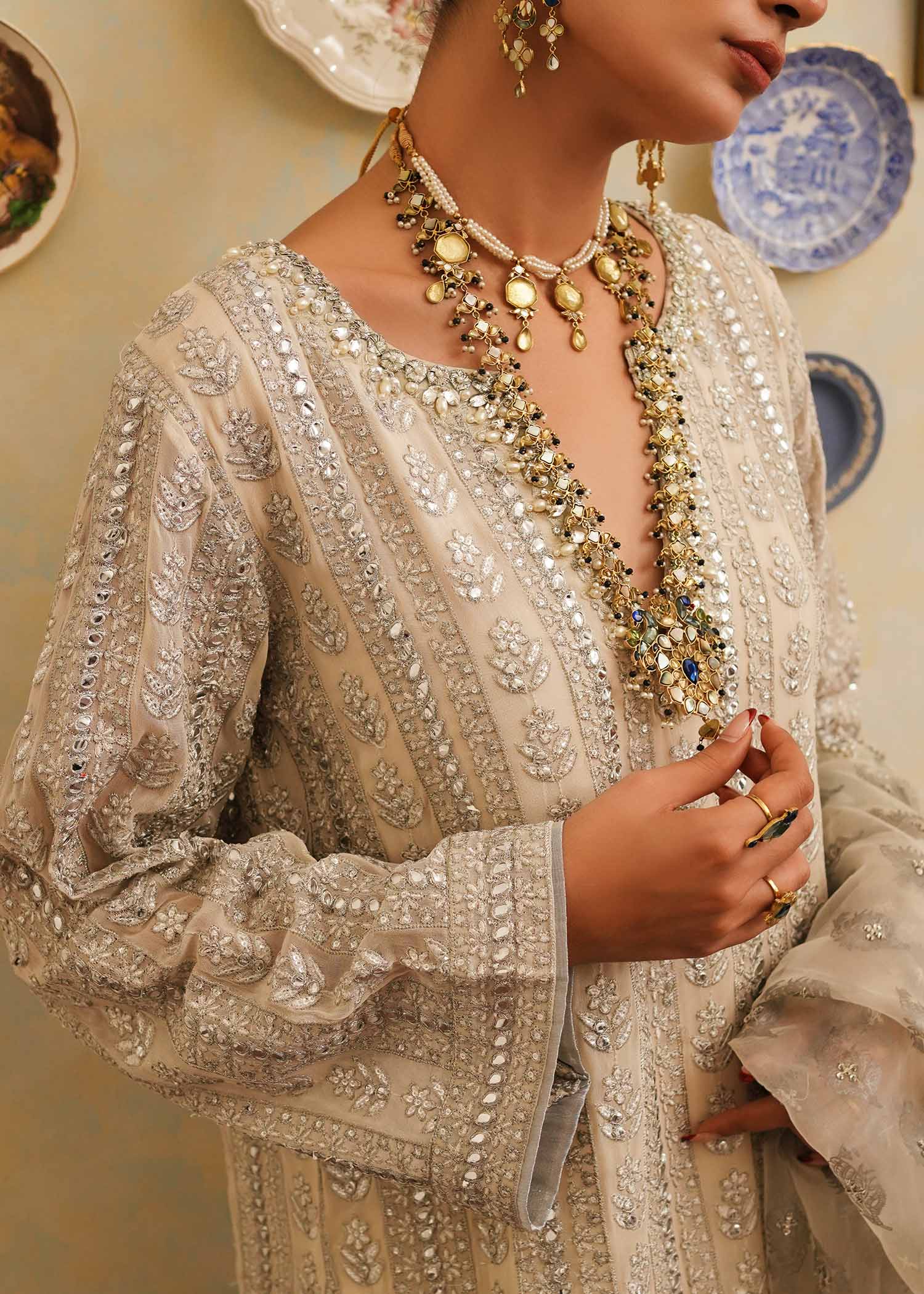 Mahgul | Eid Edit 2024 | Crushed Silver - Pakistani Clothes for women, in United Kingdom and United States